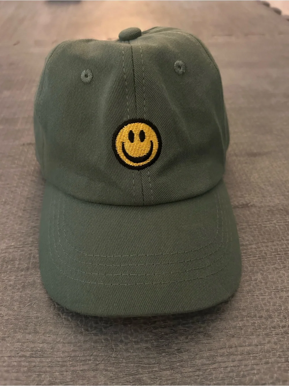 Olive Green Smile Patch Baseball Cap